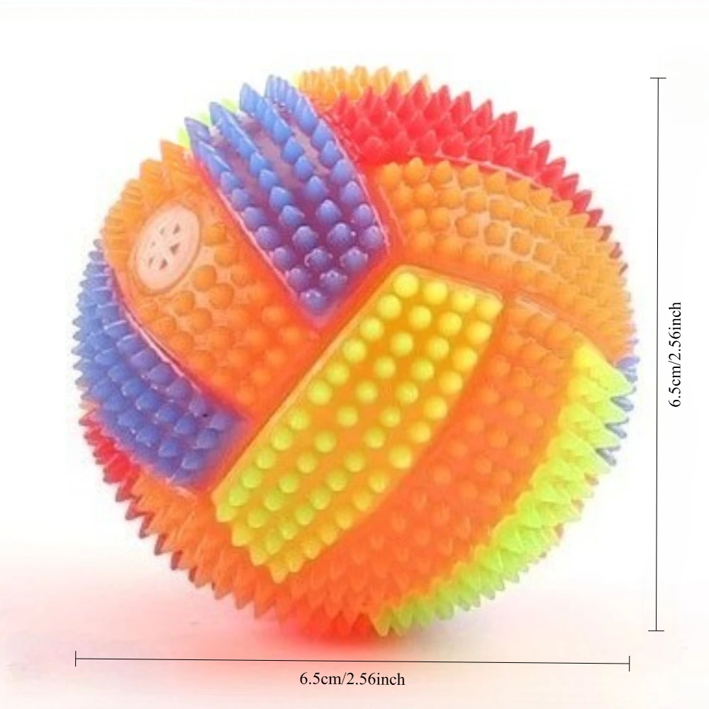 2pcs Glowing Ball Dog Toy Led Puppy Bouncy Chew Dog Ball Molar Toy Pet Color Light Ball Interactive Toys for Cats Small Dogs