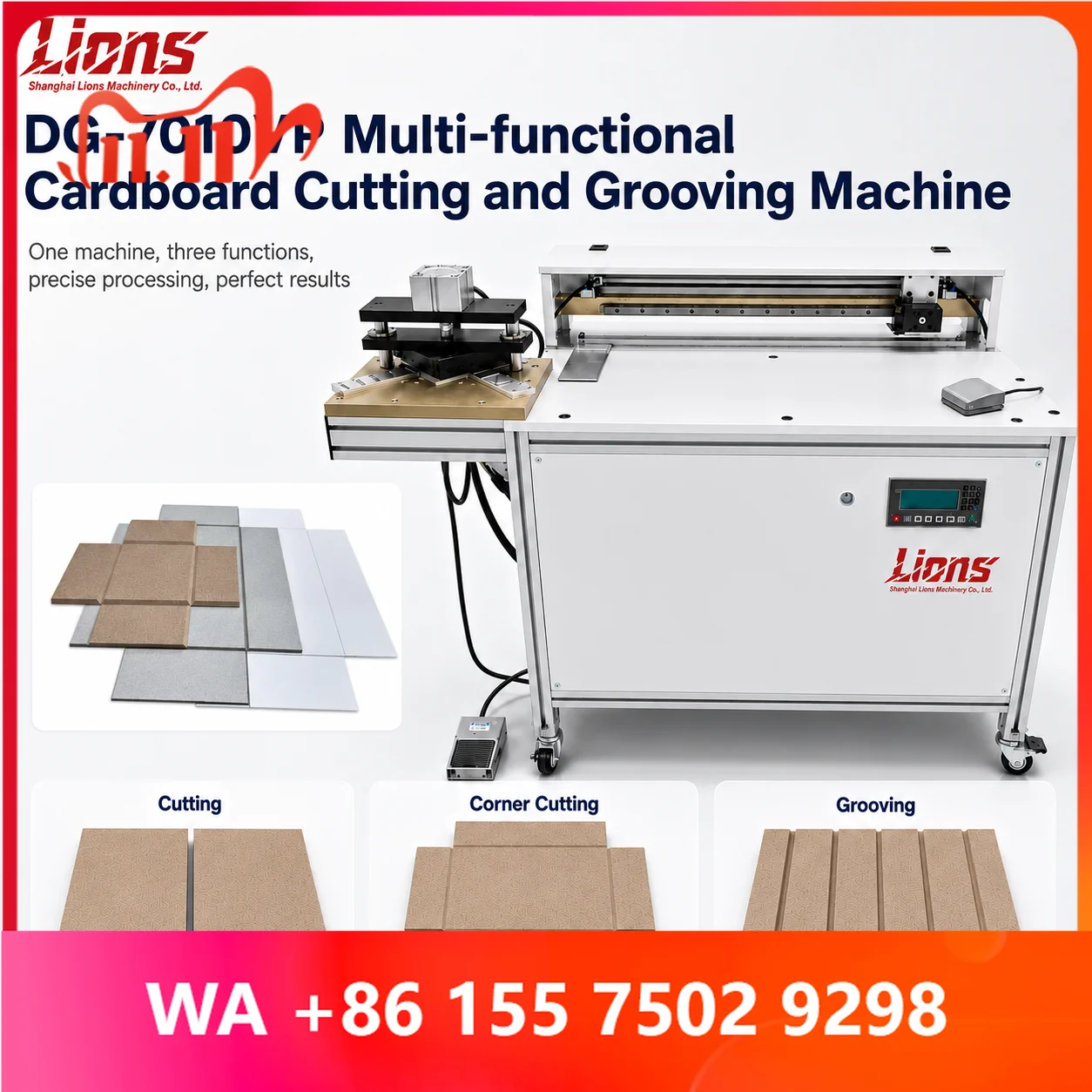7010 Pnmatic Grooing hine Grooe With Corner Cutting Die Cutter for Paper Product Prossing hinery