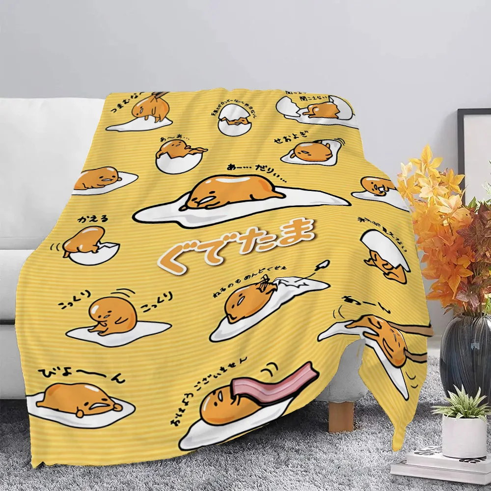 Sanrio Gudetama Lazy Egg Printed Blanket Picnic Blankets Warm Blanket Soft and Comfortable Blanket Home Travel Birthday Gift