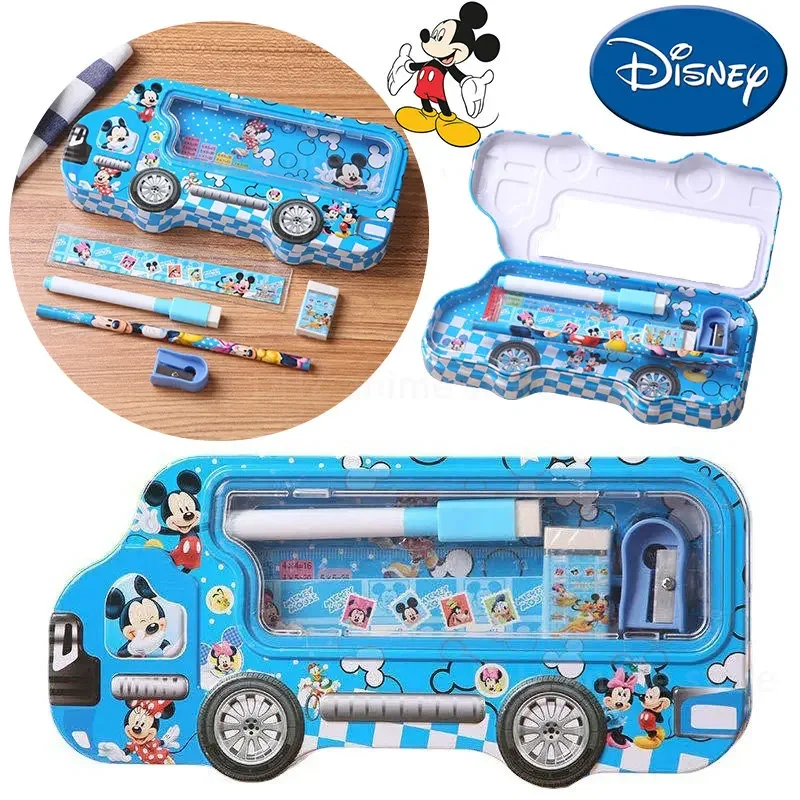

Набор милых детских канцелярских принадлежностей с диснеевским Микки Маусом, необычная анимация, школьный карандаш, тонкий ластик, школьные принадлежности, подарок