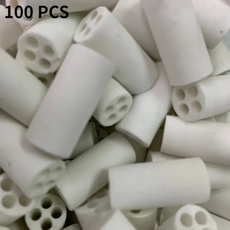 100PCS Ceramic tube Corundum tube Thermocouple temperature sensor Protective tube High temperature With 4 inner hole