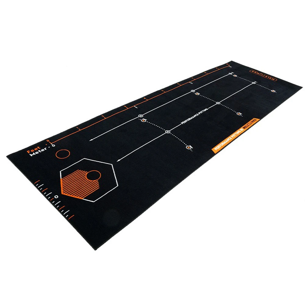New Arrival Golf Putting Trainer Golf Hitting Mat Antislip Nylon Golf Practice Putting Mats With Teaching Mark Driving Range Mat
