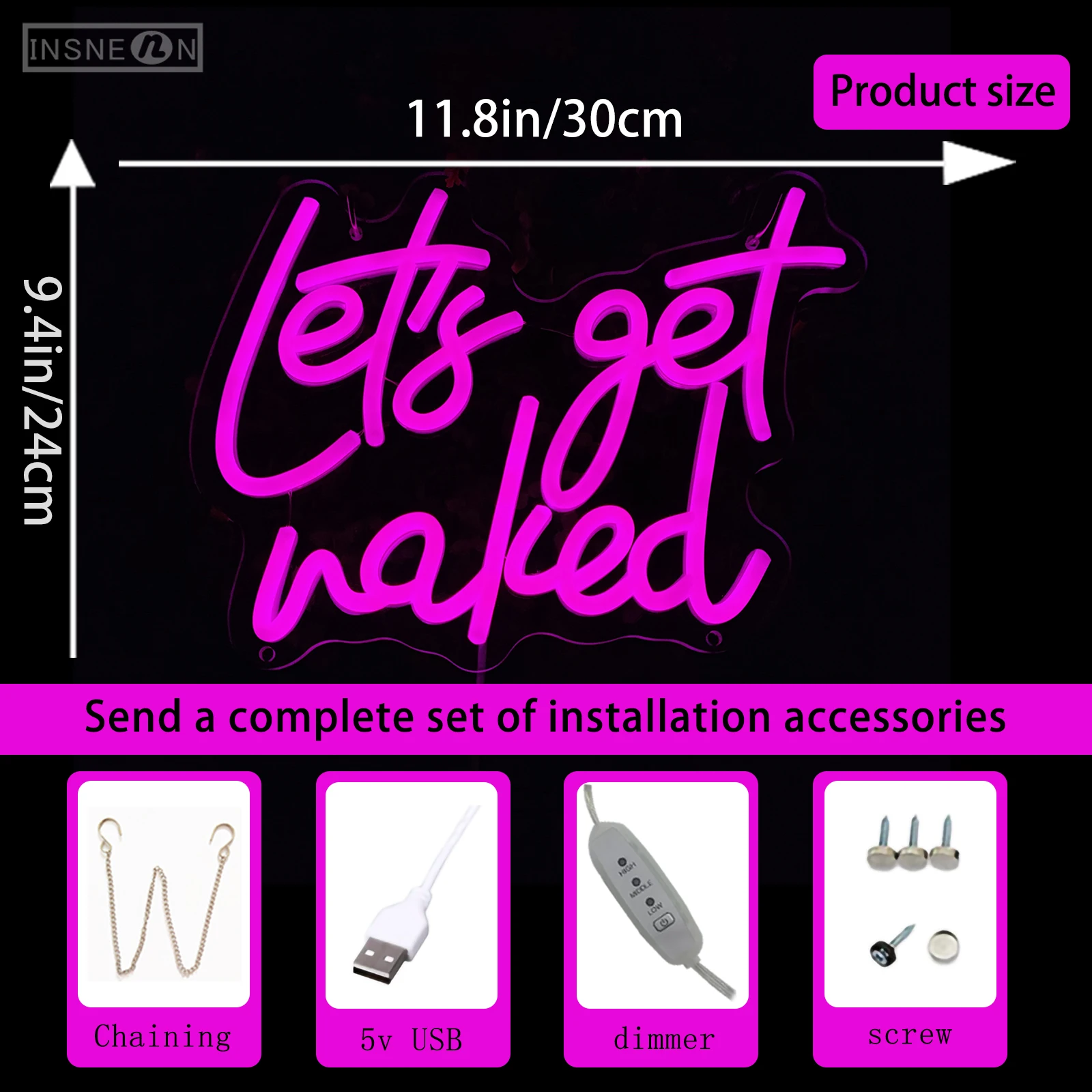 LED Neon Lights for Bathroom, LED Lamp, Shower, Man Cave, Luminous Sign, Room, Party Event, Art Wall Decoration, Gift