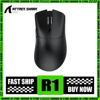 Attack Shark R1 Tri Mode Bluetooth Wireless Mouse Paw3311 Gamer Esports Mouse Ergonomics Lightweight Mice Pc Gamer Accessories