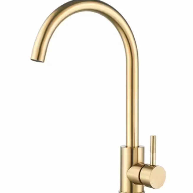 

Современный дизайн с одним отверстием, полированный хромированный смеситель для кухонной мойки из нержавеющей стали, монтируемый на палубе с горячей и холодной водой