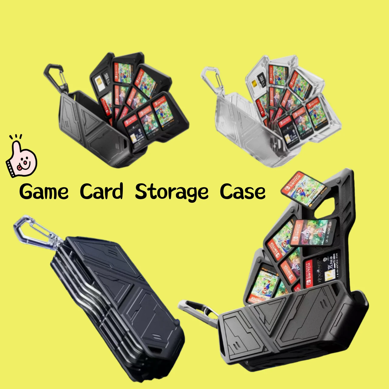 Custodia portatile traslucida per Switch2 OLED Lite - Protezione per giochi e schede di memoria