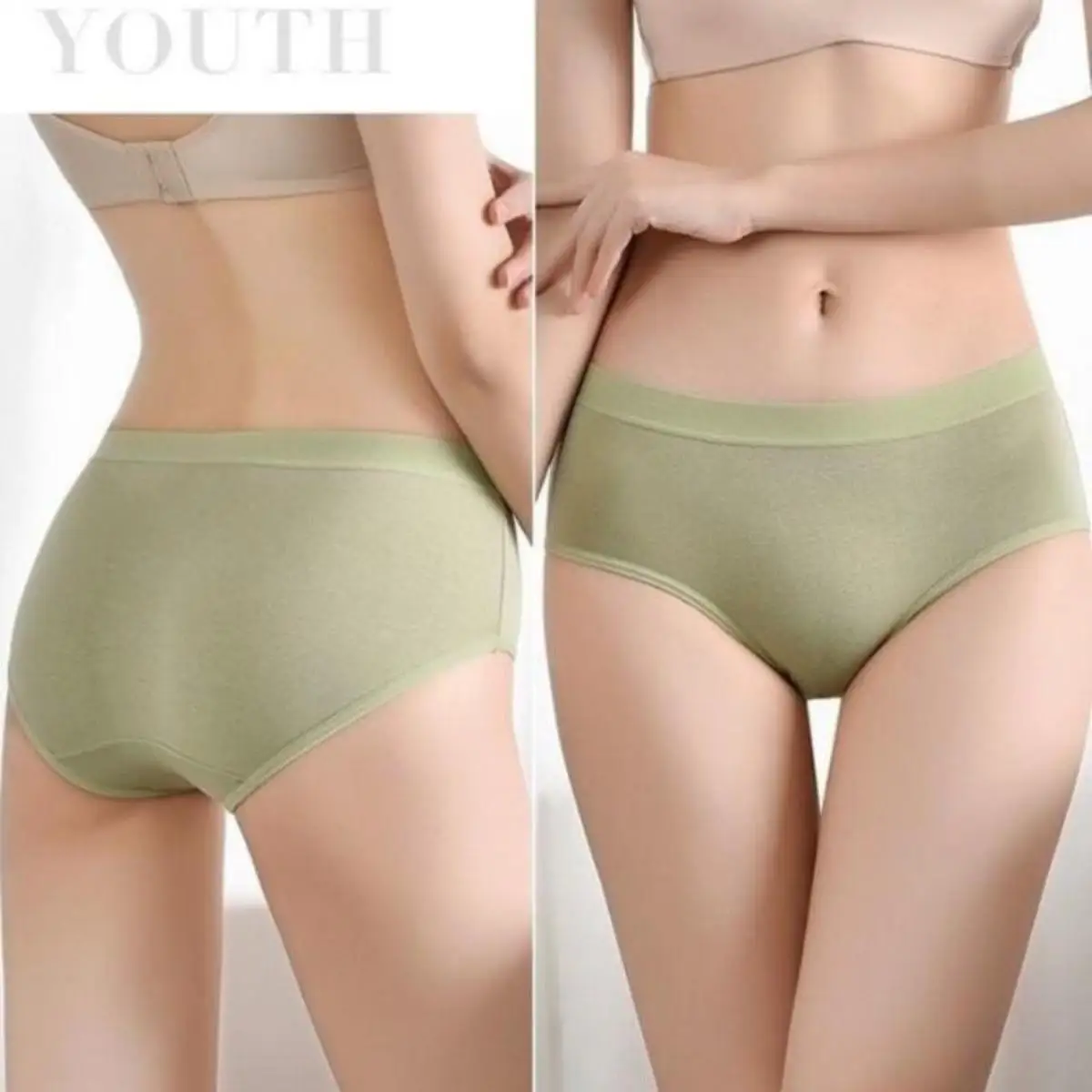 3/5 PCS L-2XL Women Mid-waist Solid Panties Korean Style Simple Undearwear Girls Cute Breathable Cotton Crotch Briefs