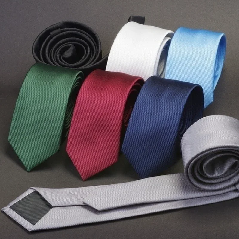 High Quality Solid 100% Handmade Polyester Silk Ties Men Necktie Striped Narrow Collar Slim Cashmere Casual Tie Accessories