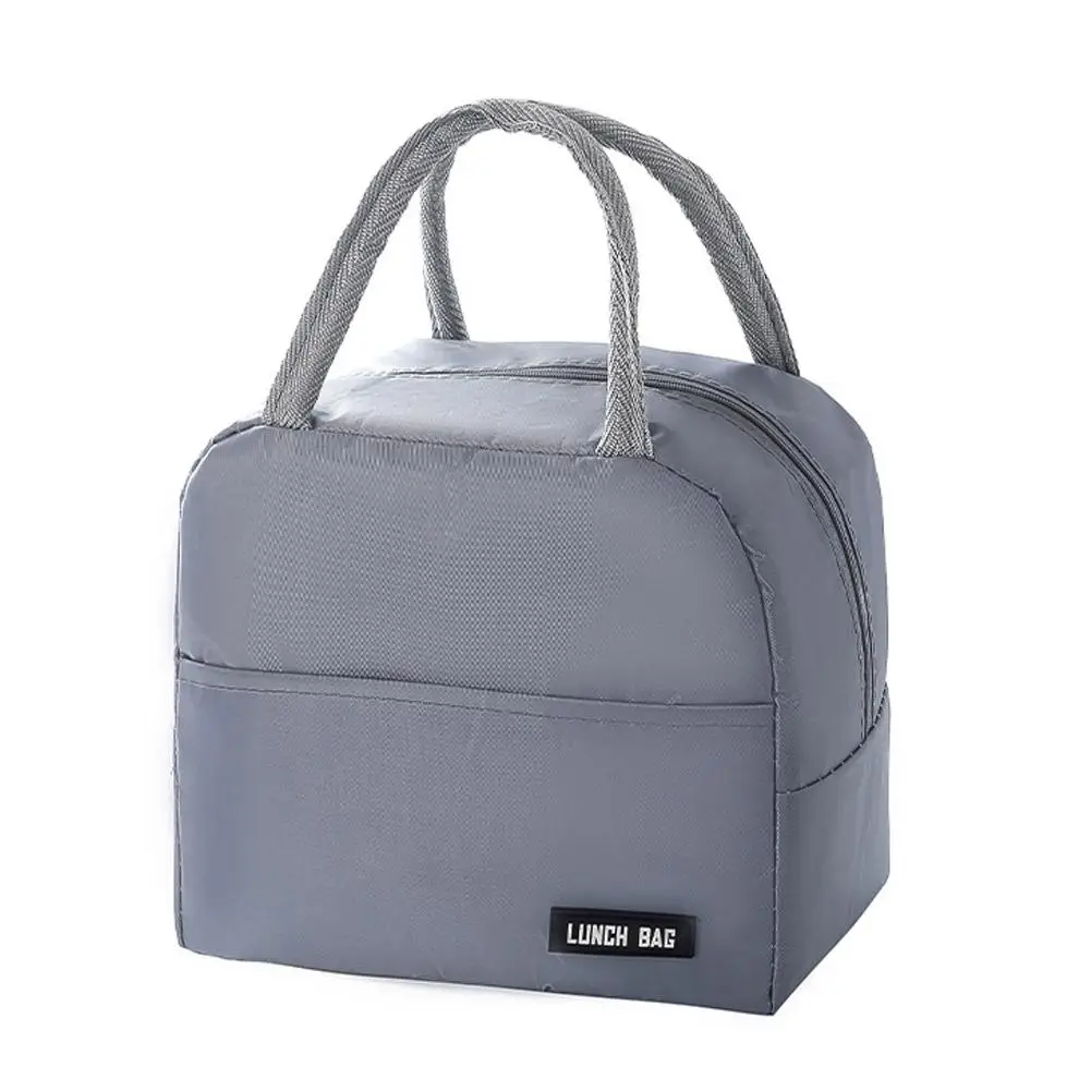 Neue tragbare Lunchbox-Tasche, einfarbig, verdickte Thermoisolierungstasche, isolierte Bento-Tasche, Schule, Arbeit, Lunch-Tasche mit Mahlzeitentasche – Detail 3