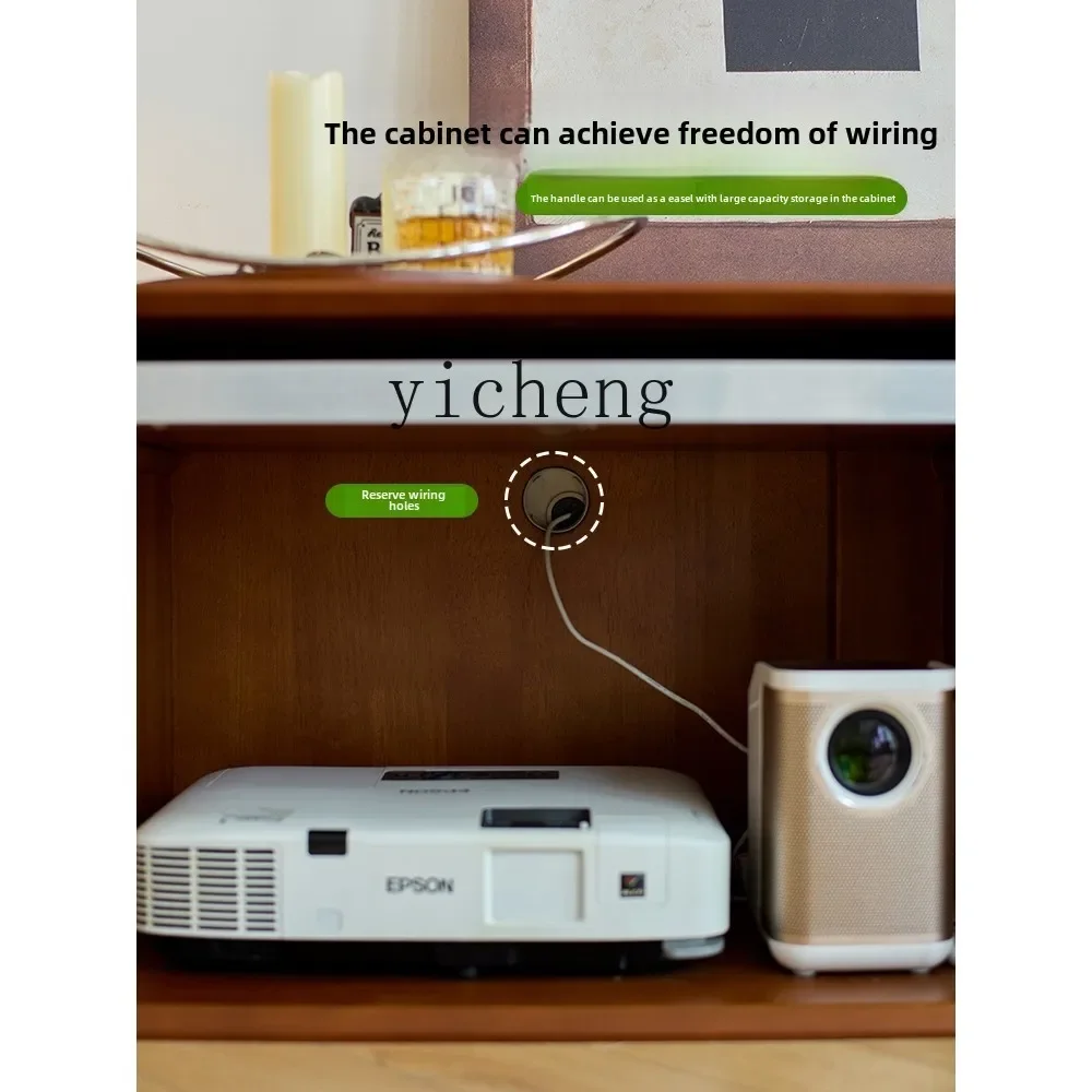 

1 solid wood combination TV cabinet storage locker integrated French floor TV cabinet