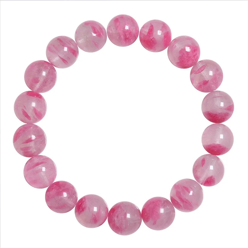 Natural Rose Red Rhodonite Beads Bracelet Women Men Rhodonite Gemstone Ice Rhodonite Fashion Jewelry AAAAA