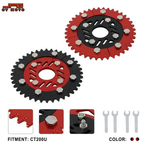 

For Honda CT 200U Rear Chain Sprocket 40T 7075 Aluminum Plates Red And Black Fashion Pit Bike Off-Road Motorbike Accessories