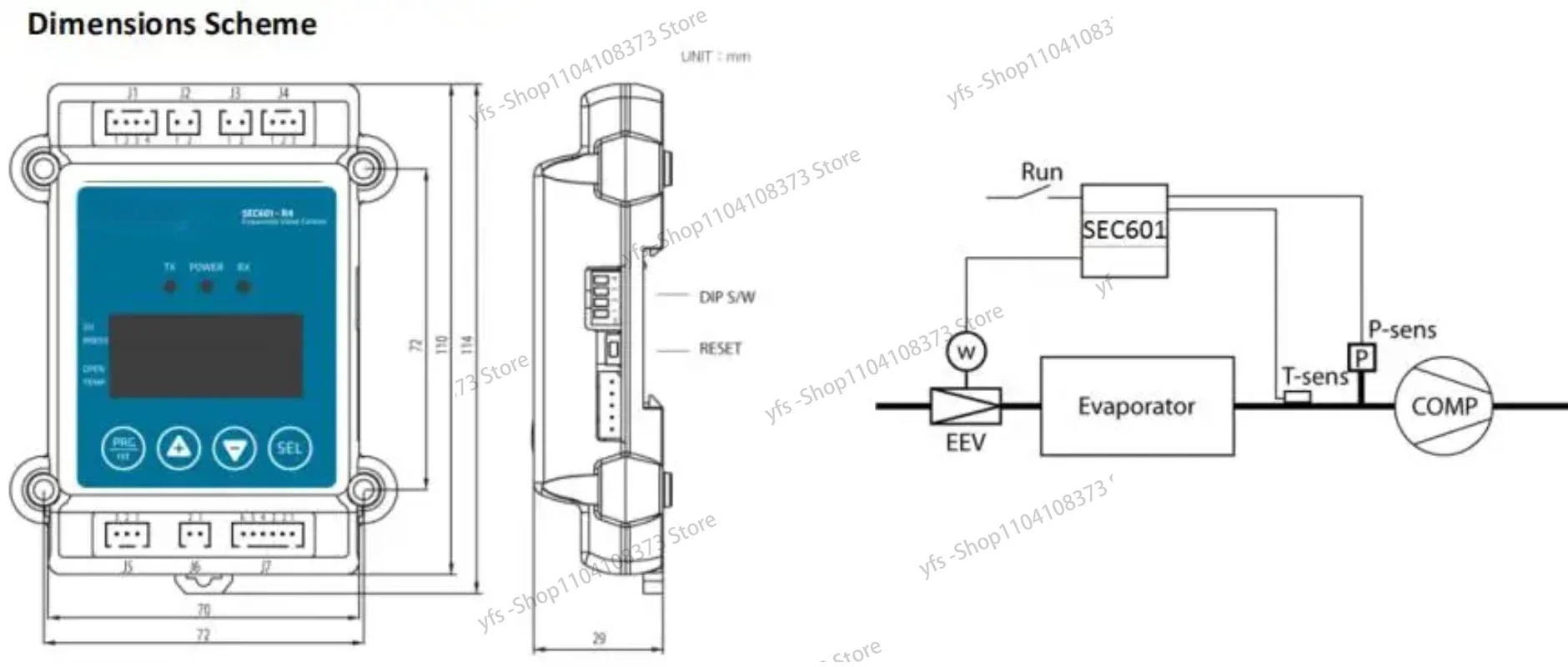 Electronic Expansion Valve Controller SEC611-R4 612 Air Conditioner Pressure Switch Driver