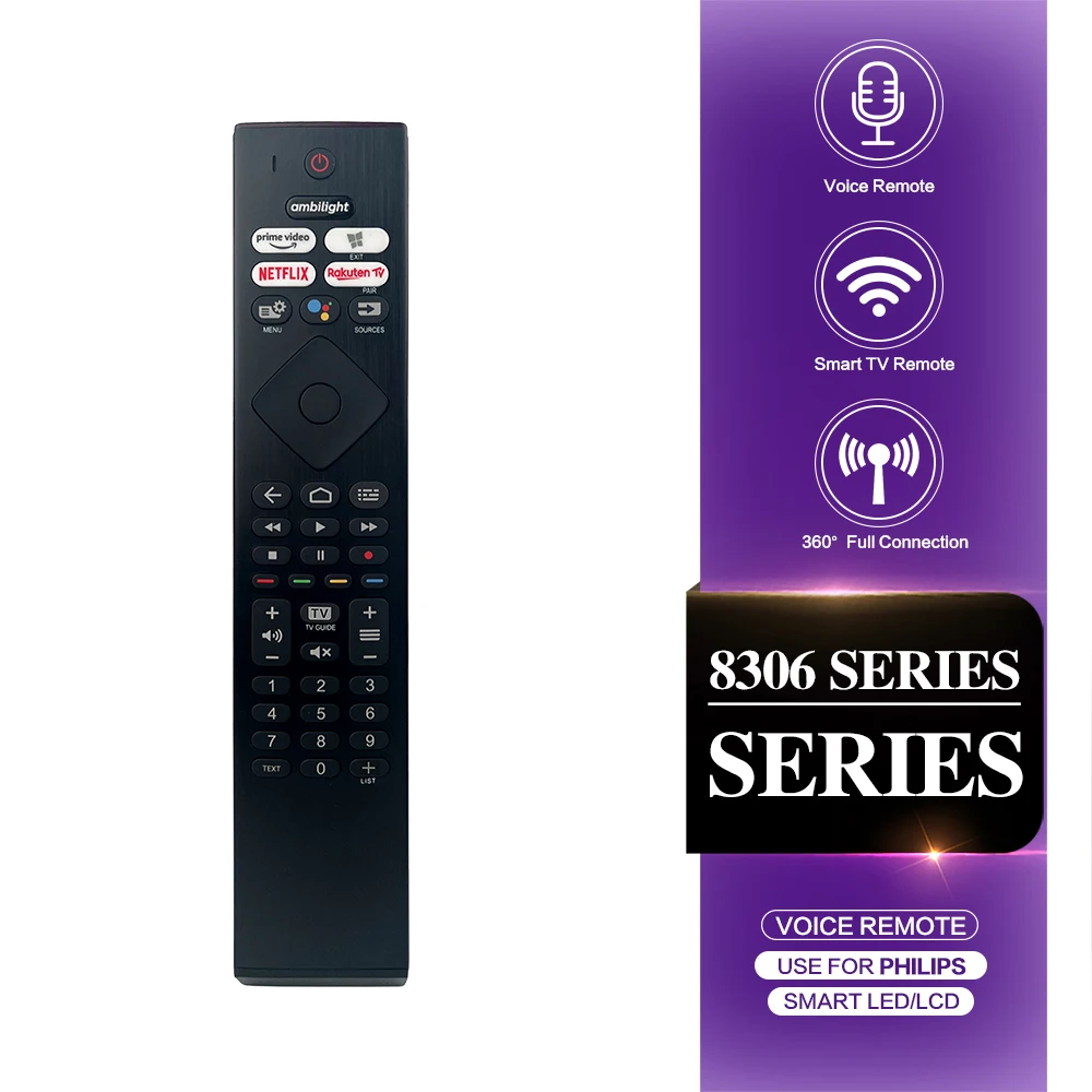 50PUS8506/12 Ambilight Voice TV Remote Control For Philips Android TV PUS85 Series 8506 43PUS8506 58PUS8506