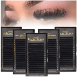 Lashprofessor 5 Fälle/Lot 16 Reihen Klassische individuelle Wimpernverlängerung Mattschwarz Russisches Volumen Premium Wimpern Make-up Cilios