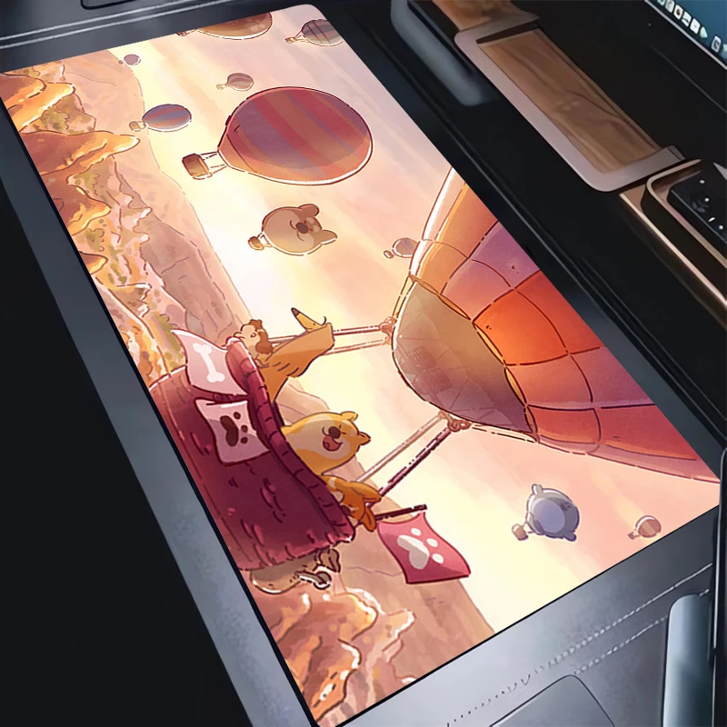 

Mouse Pad Gaming Mousepad Gamer Kawaii Keyboard Pads Office Laptop Corgi Dog Extended Desk Mats Non-Slip Rubber Home Table Mat