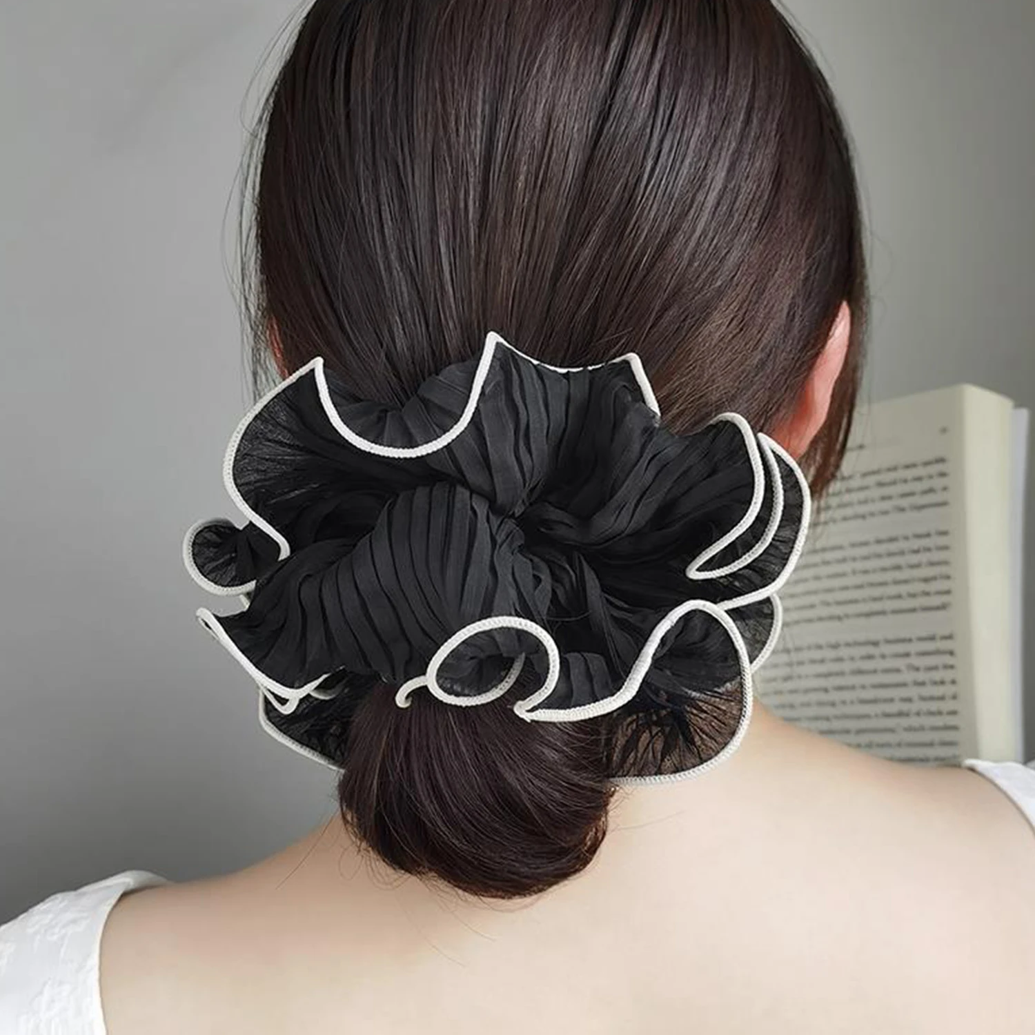 Big Wrinkle Chiffon Scrunchies 2024 New Oversized Rubber Bands French Hair Rope Ties Hair Accessories Ponytail Holder Hair Ring