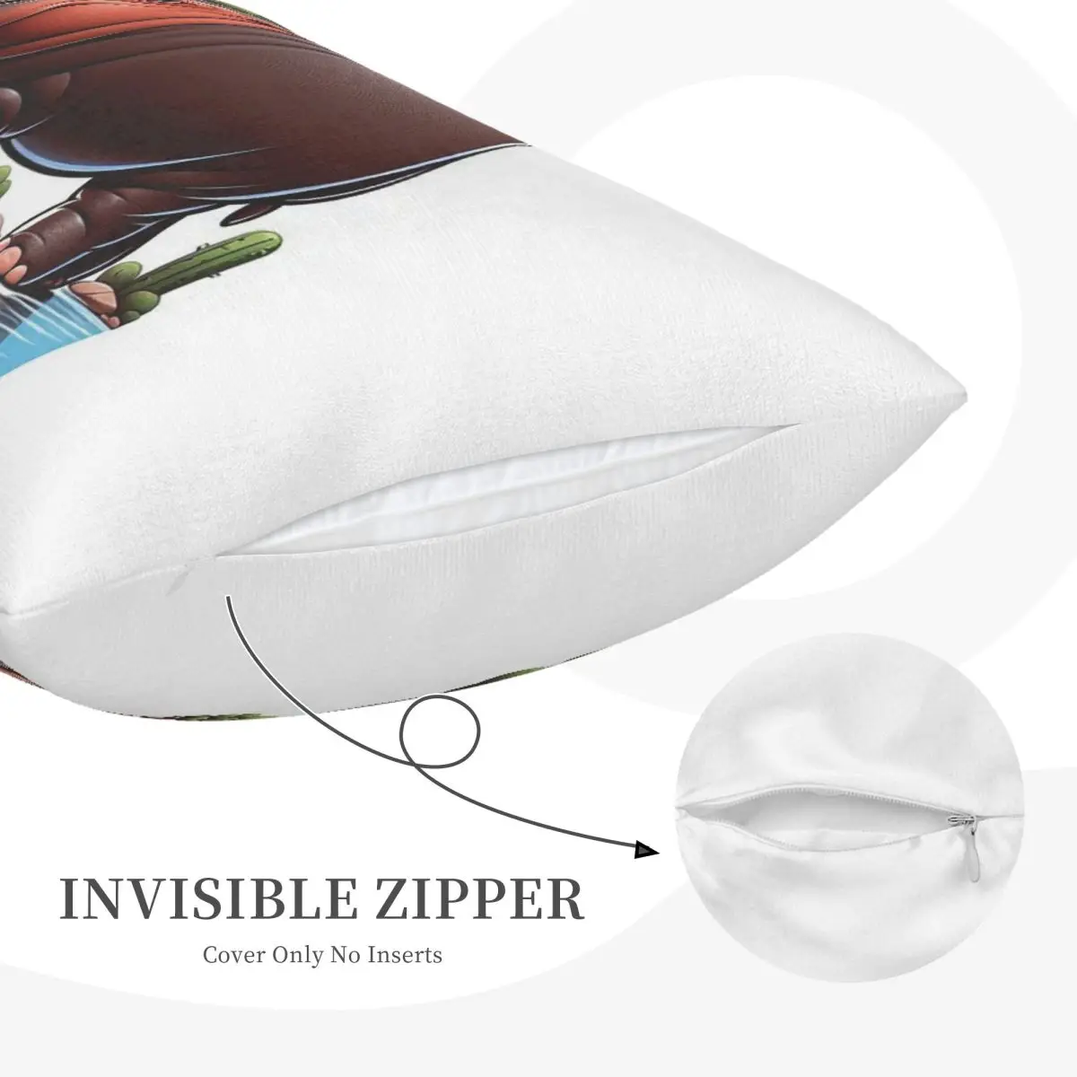 A Pygmy Hippopotamus Strolling By The River Rectangle Pillowcase Cushion Cover Decorative Bedroom Bed Home Comfort Throw Pillow