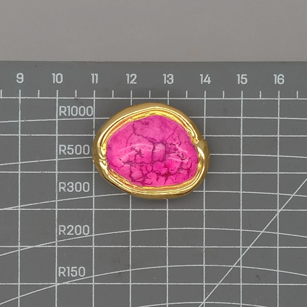 　  Wholesale 10 Pcs Pink Turquoise Gold Electroplated Freeform Spacer Loose Beads For Women Jewelry Finding Making Accessories