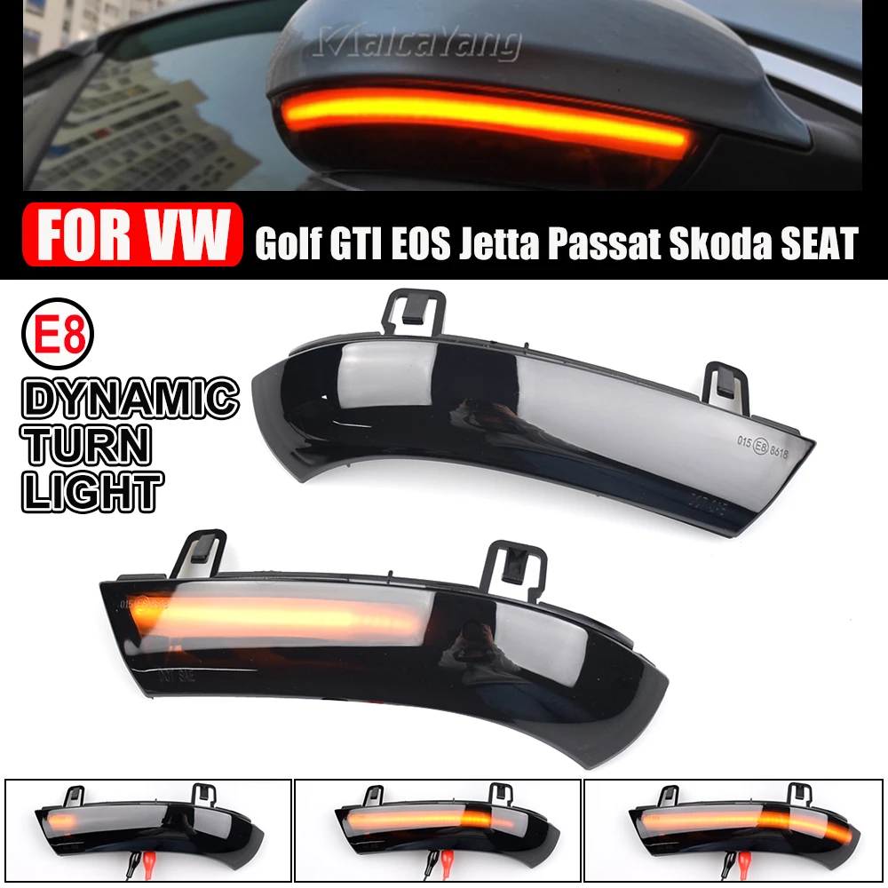 2x Dynamic Blinker LED Turn Signal Arrow Light For Volkswagen GOLF 5 GTI Plus MK5 Jetta Passat B6 B5.5 Variant EOS Sharan For VW