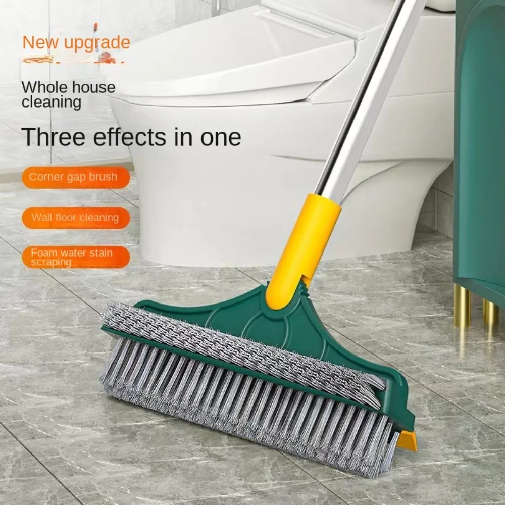 Household Cleaning Brush Floor Scrub Bathroom Cleaning Tools Silicone Scraper Toilet Brush Rotary Brush for Cleaning Tile Tools