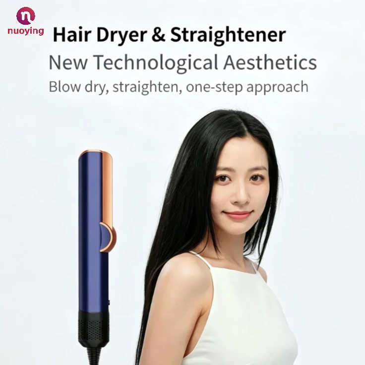 Secador y Plancha de Pelo 2 en 1, Plancha de Pelo de Calentamiento Rápido con Iones Negativos, Herramienta de Peinado de Larga Duración, Plancha de Pelo Profesional