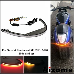 Moto posteriore ambra paillettia indicatore di direzione che scorre LED Tidy Eliminator luci posteriori del freno per Suzuki Boulevard M109R M90 2006-up