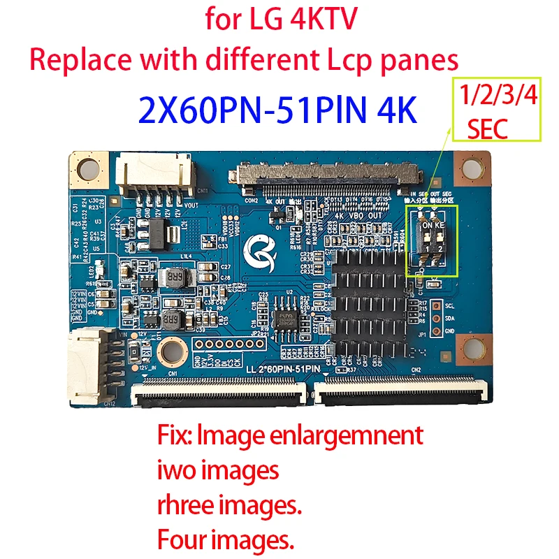 Substituição de TV com Diferentes Painéis LED, LG, 2X60PN-51PlN, 4K, 1, 2, 3, 4 SEC