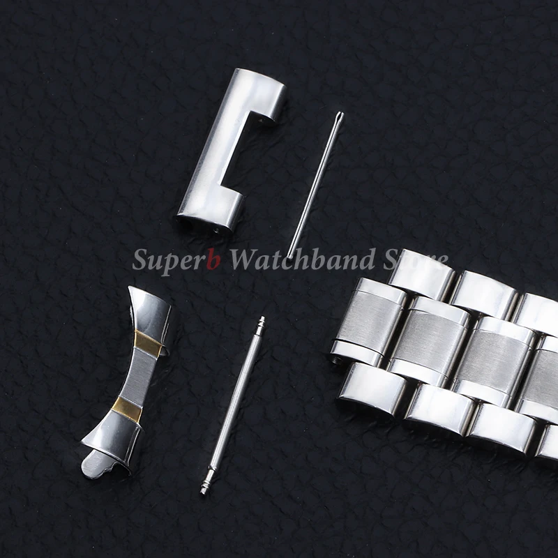 カーブエンドステンレススチール時計ストラップロンジン用ティソブレスレット 12/13/14/16/17/18/19/20/21/22/23/24 ミリメートルバタフライクラスプ