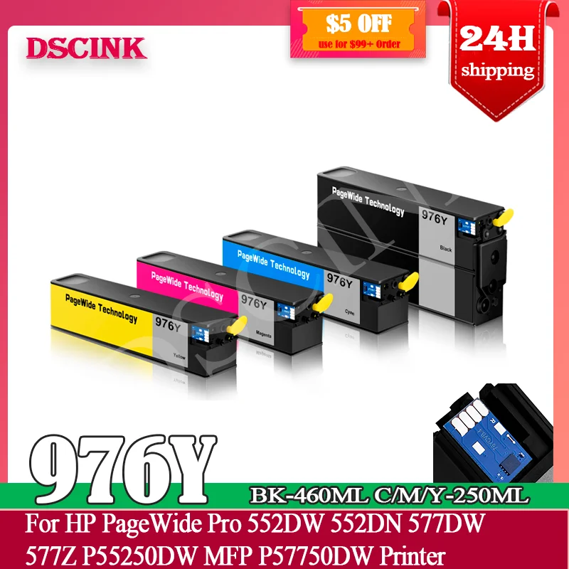 976Y 976 Y Compatible Ink Cartridge For HP PageWide Pro 552DW 552DN 577DW 577Z P55250DW MFP P57750DW Printer