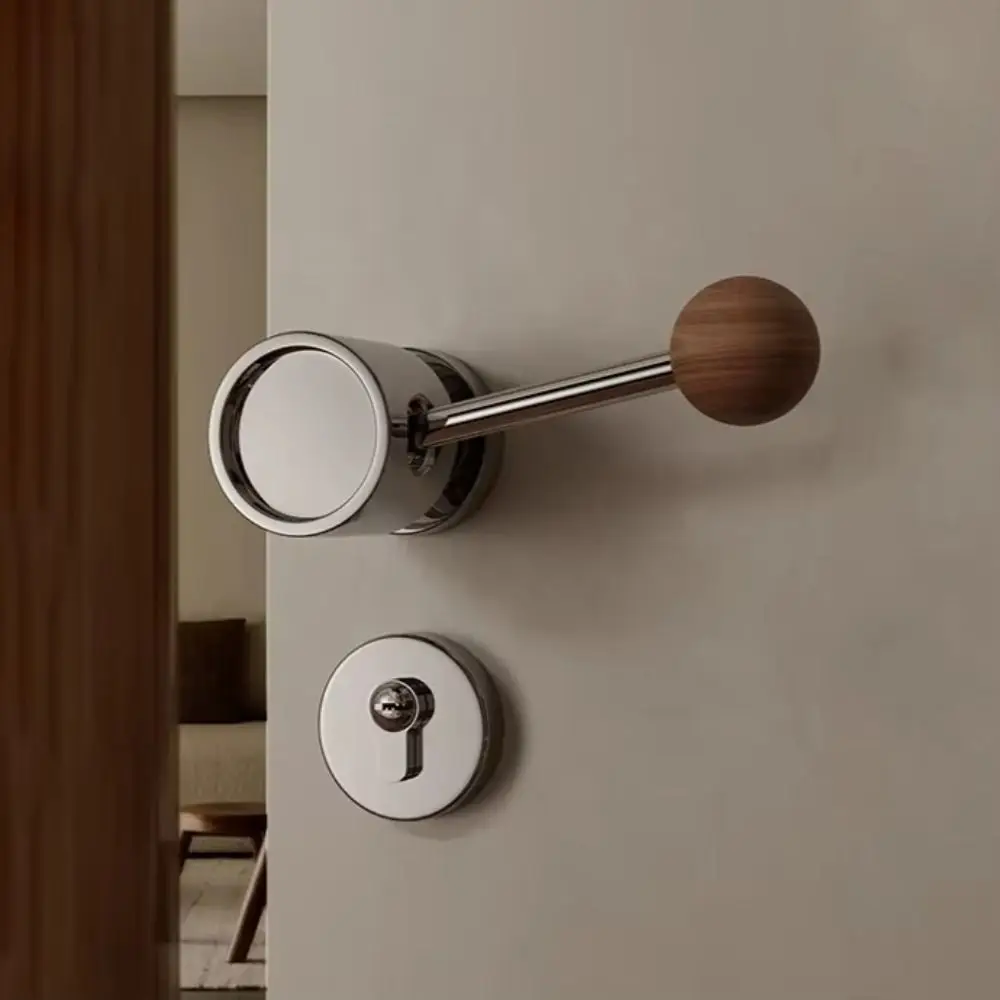 

Modern Creative Design Magnetic Mute Lock Interior Vintage Black Walnut Haft Door Lock Home Decor Luxury Ornaments Accessories