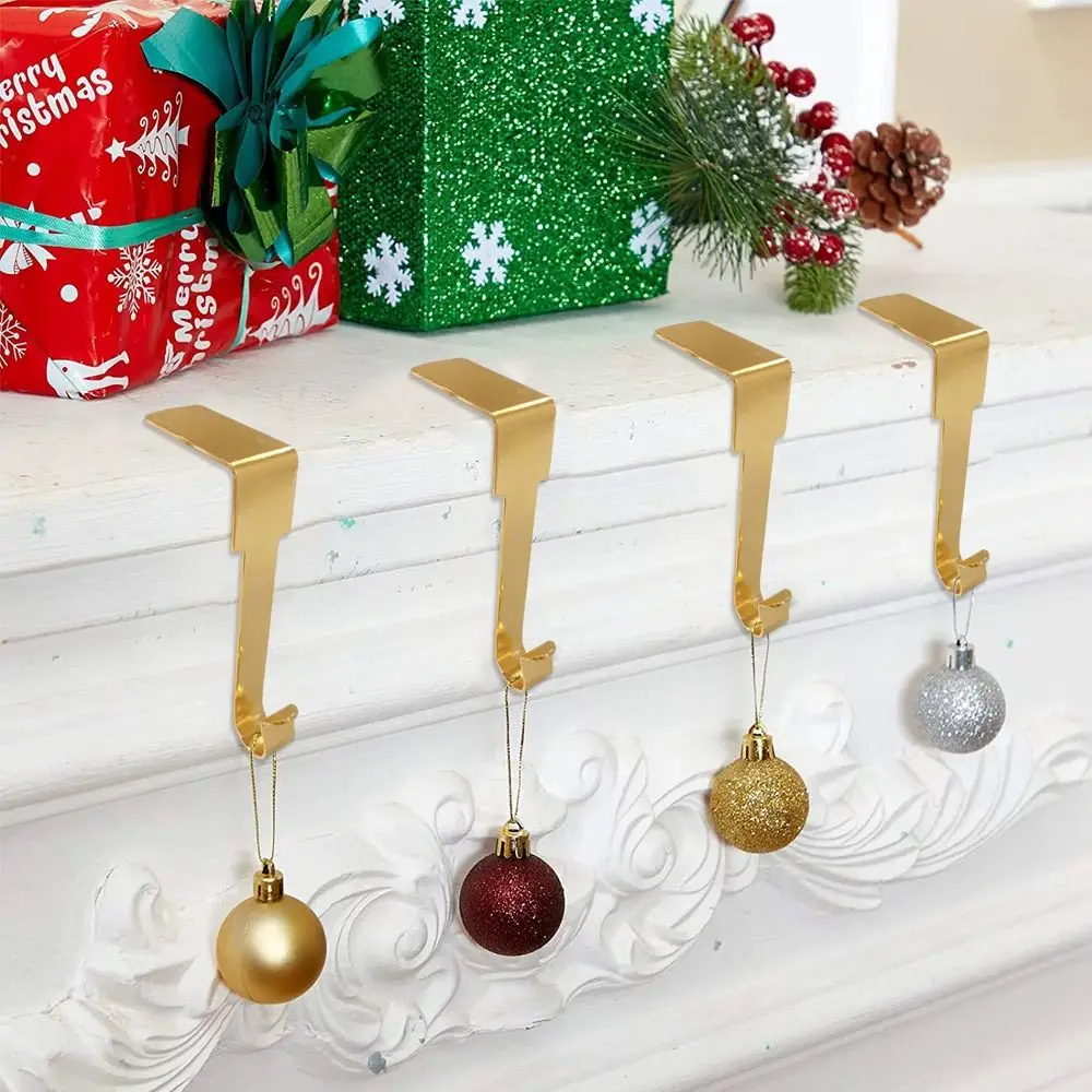 Christmas Sock Hook Fireplace Hanger Metal Clips Xmas Stocking Holder Racks Jewelry Clasp Party Tree Hanging Hooks