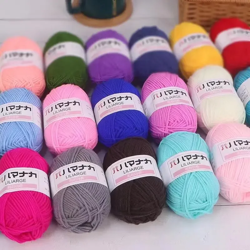 1Pc 25g 50M Milk Cotton Yarn For Hand Knitting Acrylic Wool Knit Yarn Crochet Scarf Hat Yarn Threads Handmade  DIY Line