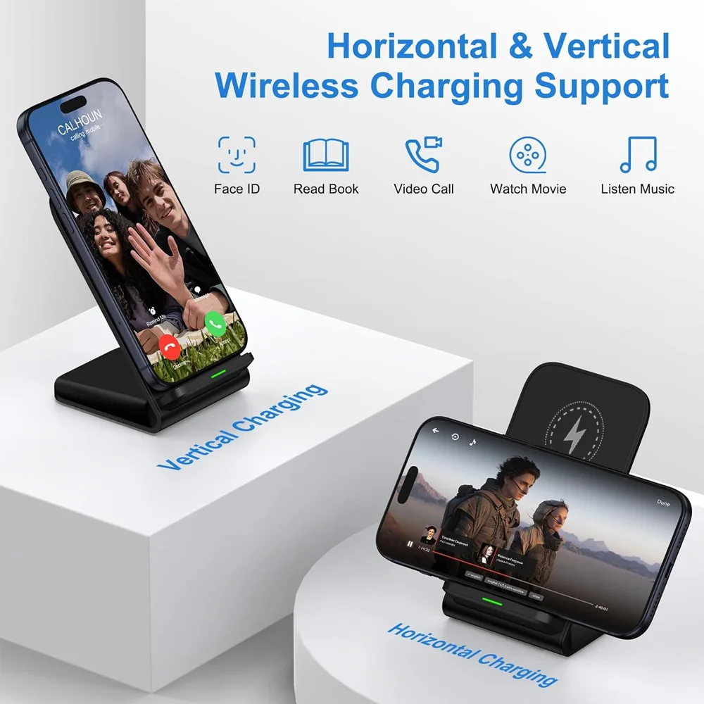 30W Fast Wireless Charger Stand Pad for iPhone 17-11/XR, Samsung Galaxy S25/S26/S21/S20, Xiaomi, Huawei & All Qi-enabled Phones view 5