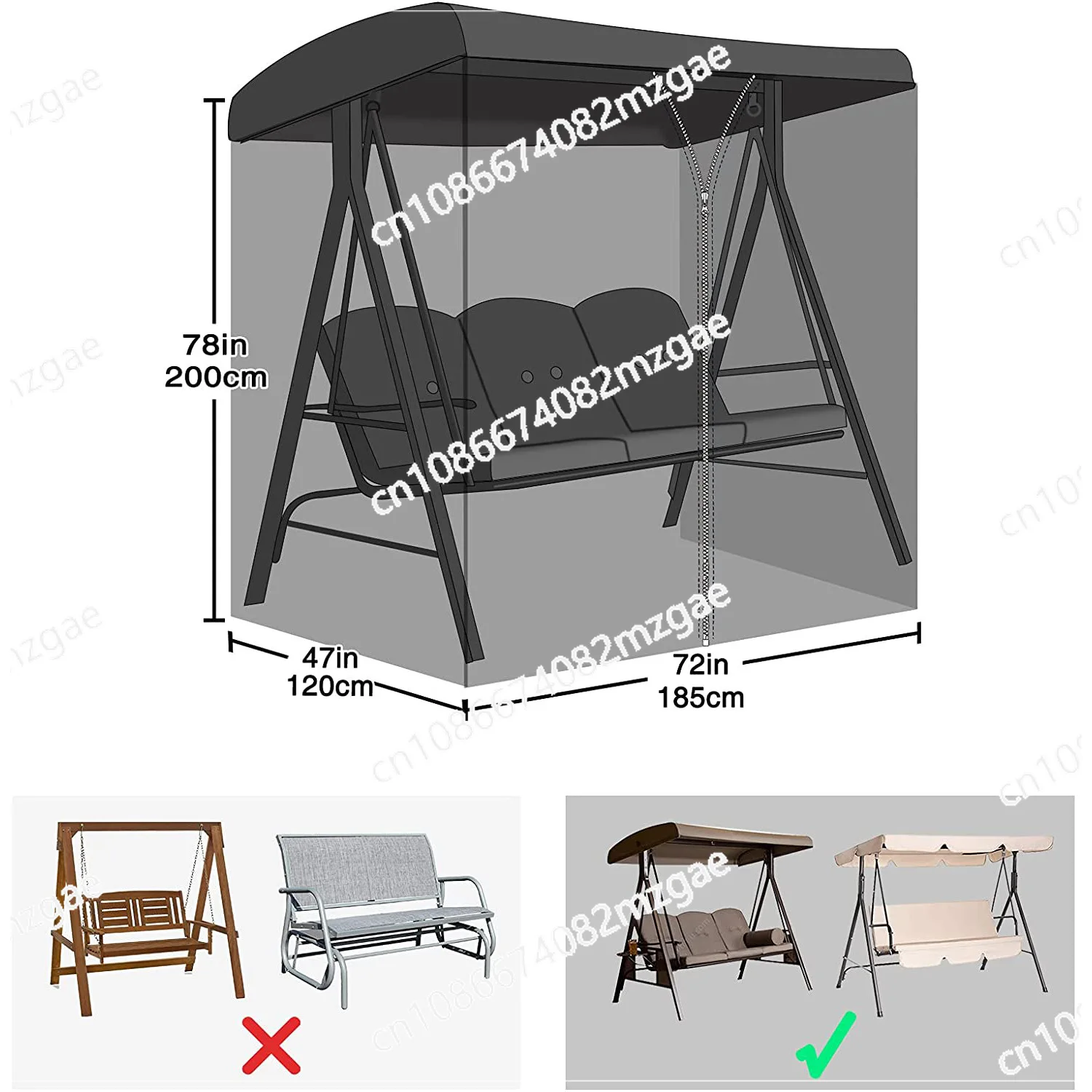 

Terrace mosquito net, waterproof tent, outdoor courtyard rocking chair swing insect cover, mesh mosquito net