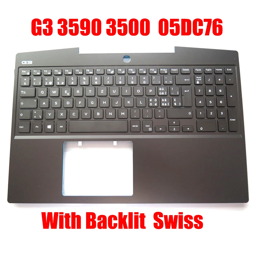 Sandaran Tangan Laptop Hitam SW Swiss untuk DELL untuk G3 3590 3500 0P0NG7 P0NG7 02CCD4 2CCD4 0VRG74 VRG74 05DC76 5DC76 0K5HCC K5HCC