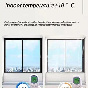 Grau -beliebiges Windfenster, isoliertes Fenster, transparenter energiesparender Film, Fensterdämm Film, Vorhang, Bildschirmfenster 6 Hauptverkaufsbildschirm Stress - №5