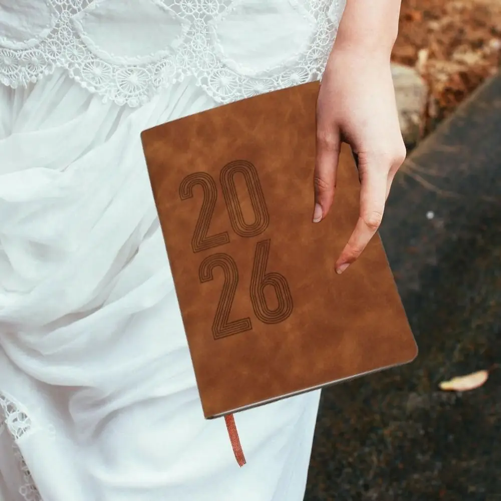 2026 365 Days Efficiency Notebook Yearly Schedule Texture PU a5 Agenda Planning Notepad English Version Soft Daily Plan Yearbook