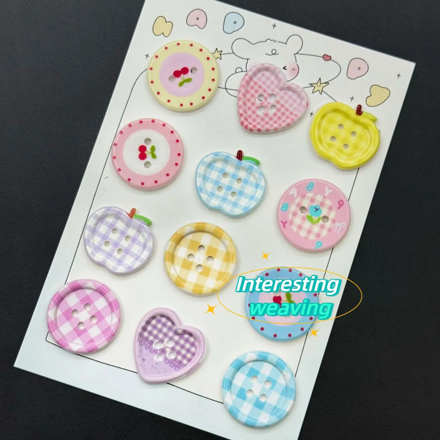 DIY Colored Buttons, Handmade Pendant Buttons, Instagram-inspired Button Sets, Cute Accessory Mix-and-match