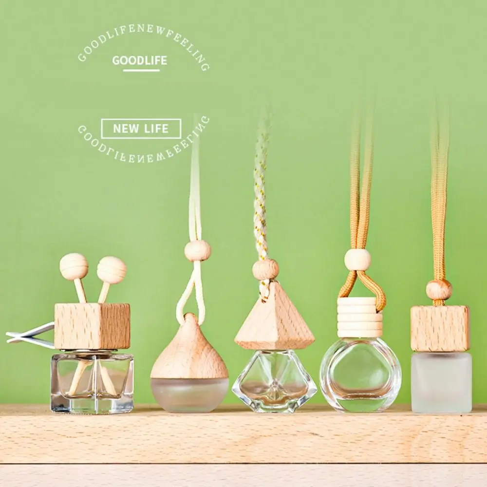 Auto Aromatherapy Fragrance Pendent Bottle Perfume Diffuser Automotive Decoration Car Hanging Glass Bottle Empty Perfum