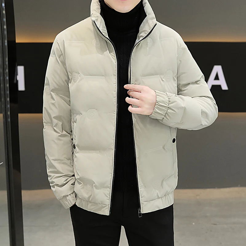 Casual Solid Color Men\'s Duck Down Jackets 2024 Autumn Winter Warm Puffer Coat Outwear Loose Windproof Top Down Garment Clothing