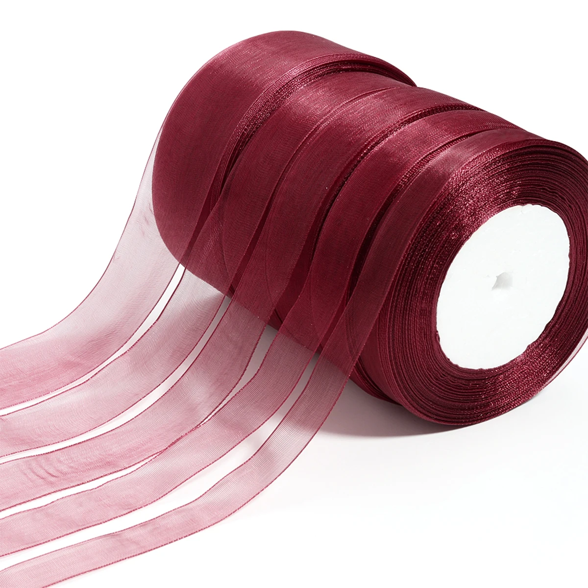 50 yards Wein Rot Schwarz Grün Organza Chiffon Band Für Hochzeit Party Dekoration Bouquet Verpackung DIY Weihnachten Geschenke Band