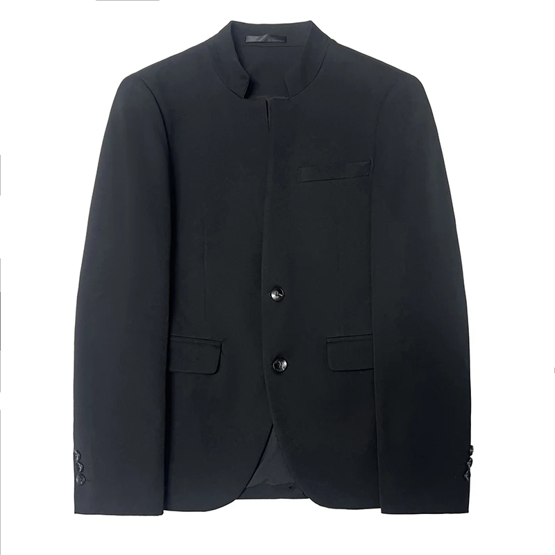 Sinicismo uomo blazer abiti giacche colletto alla coreana abiti Casual da lavoro cappotti uomo Slim Fit colletto alla coreana smoking tinta unita 4XL