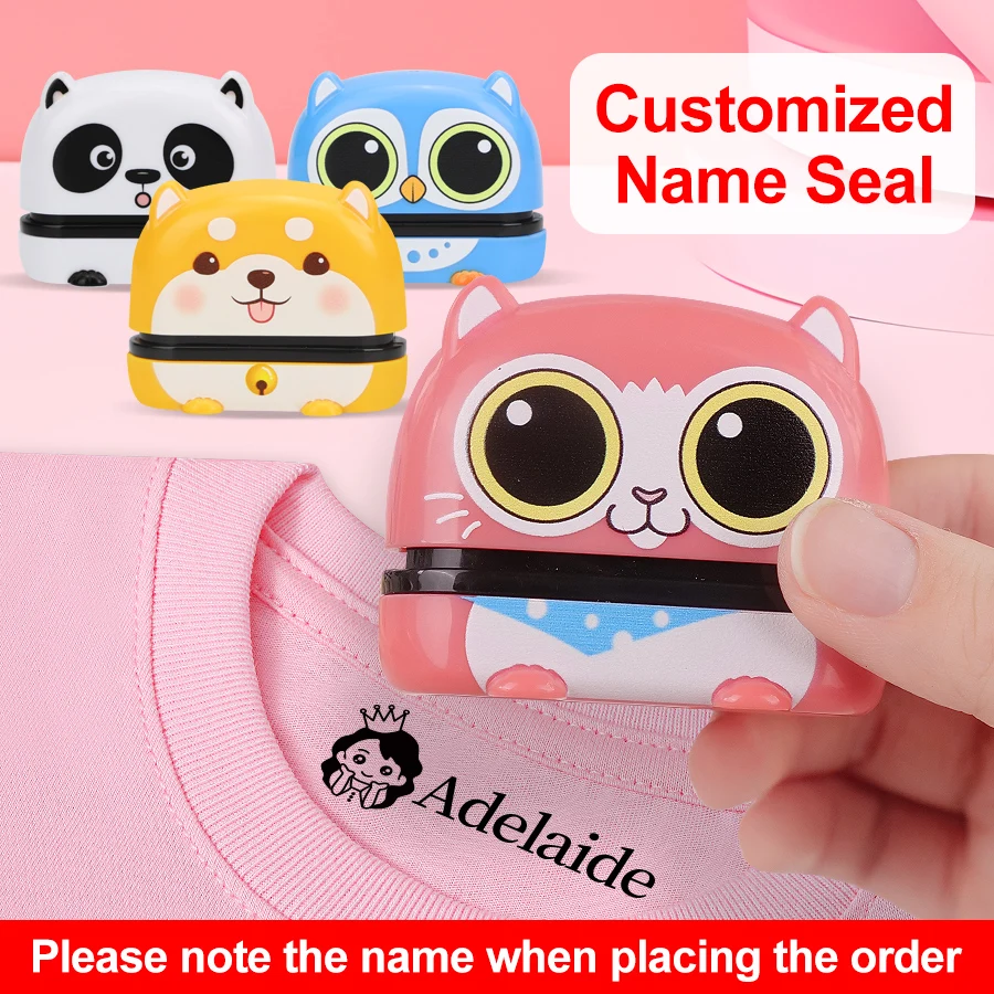 

Customized Name Stamp Paints Personal Student Child Baby Waterproof Non-fading Kindergarten Name Seal Black Ink toy gift set