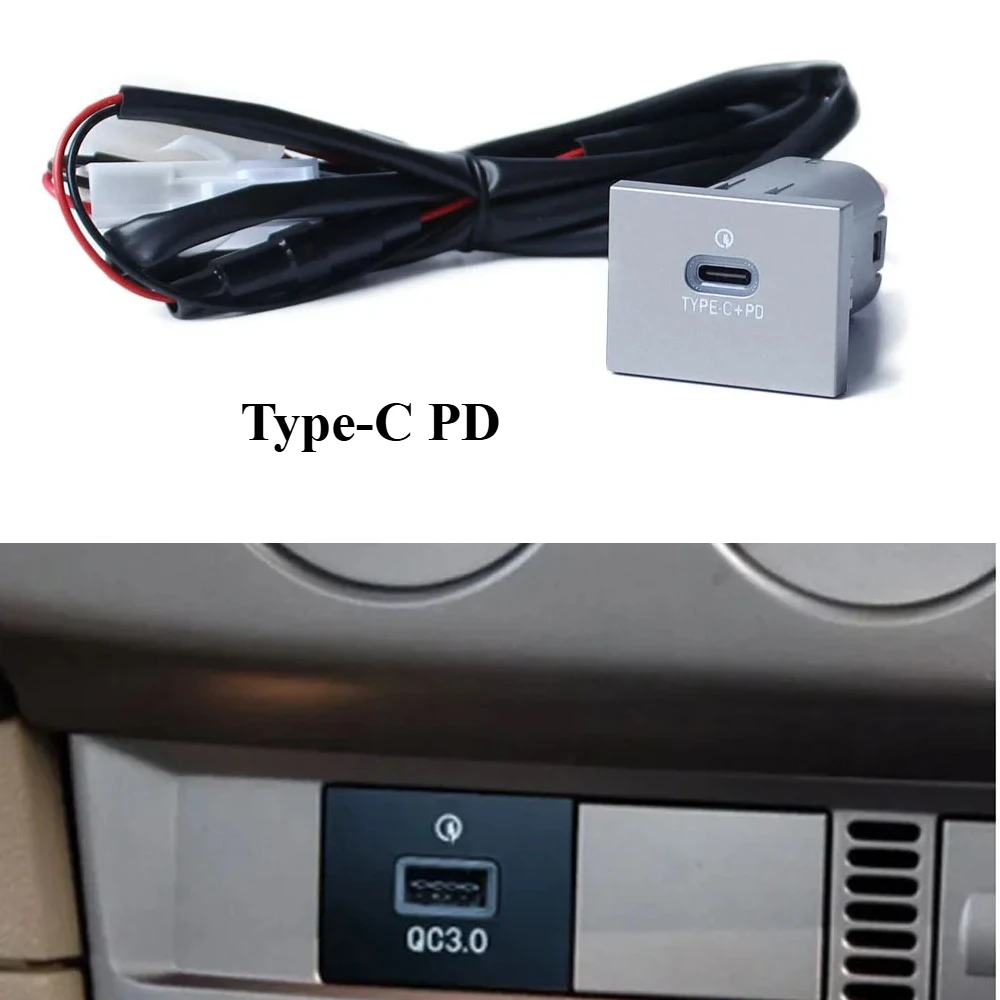 

1 шт., автомобильное быстрое зарядное устройство Type-C PD, USB-разъем для Ford Focus, зарядное устройство для телефона, адаптер для быстрой зарядки, автоаксессуары