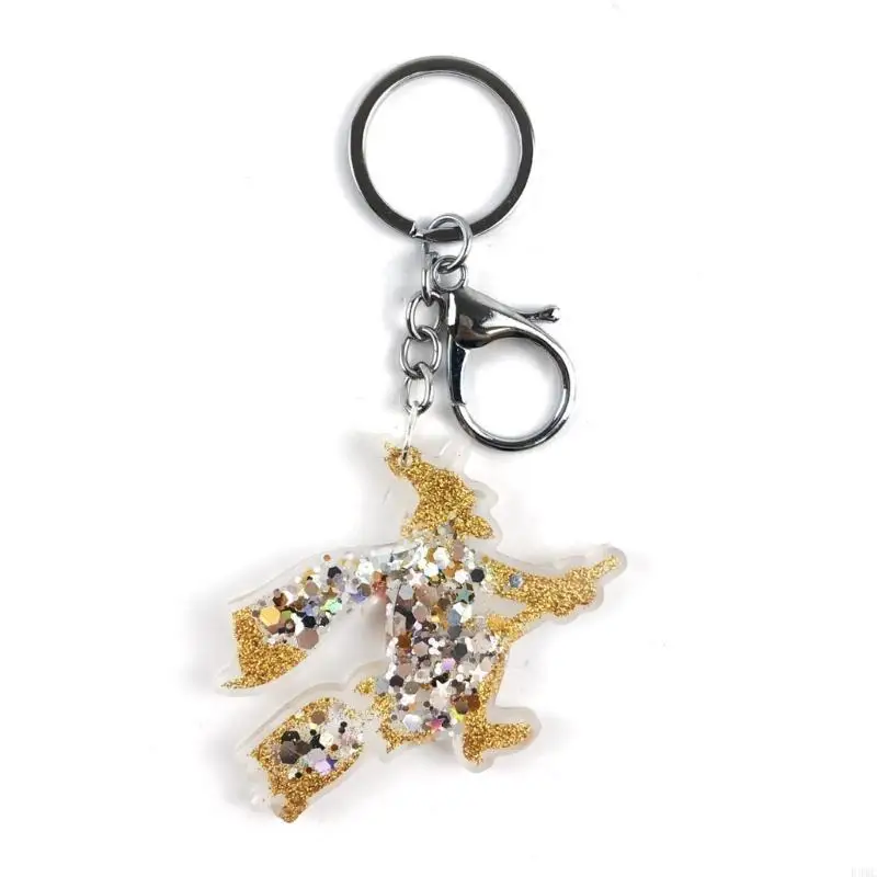 R3MC Glossy Halloween Witch Ornaments Silicone Epoxy Resin Mold DIY Keychain Pendant Jewelry for Valentines Gift Craft