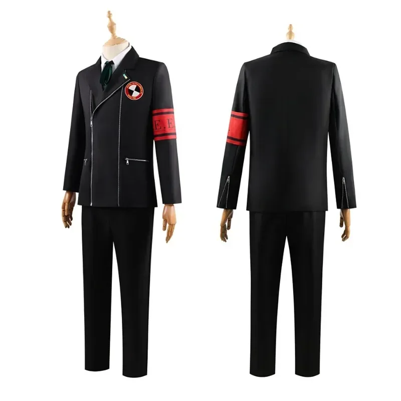Makoto Yuki Costumi Cosplay Gioco P3 Uniformi scolastiche Ricamo Abito Pantaloni Camicia Set Festa di festa Anime Carnevale Outfit Unisex