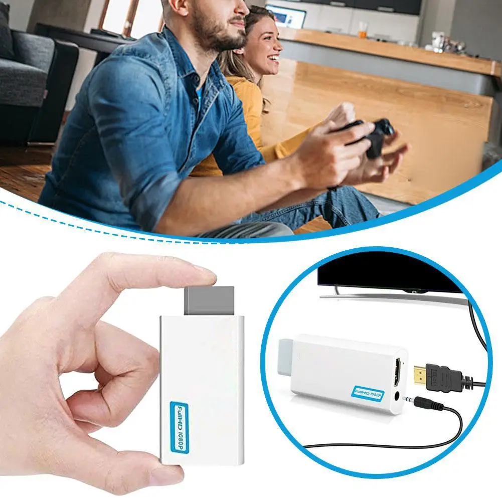 

1080P For Wii To HDMI-compatible Adapter For PC HDTV Monitor Professional 3.5mm Audio Display Converter Wii To HDMI Adapter