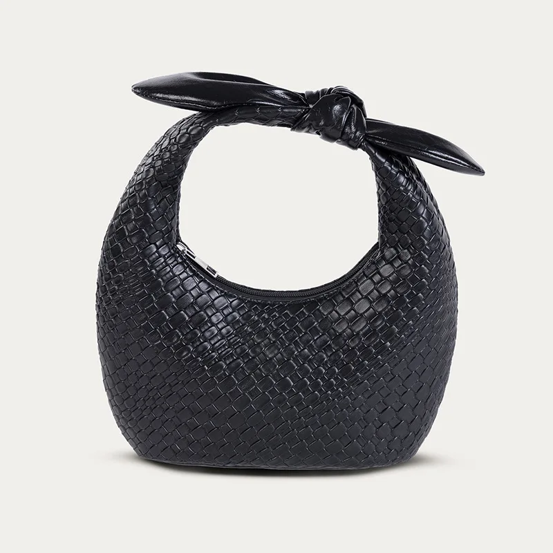 2025 New Exquisite Luxury Top-Handle  Half-moon Bag with Chic Weaving Pattern, Perfect for Women's Daily Use or Parties