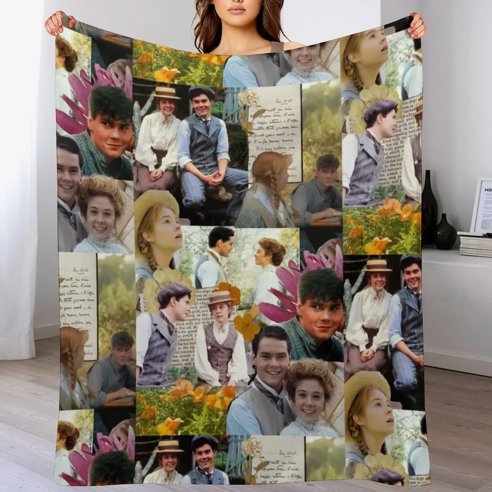

Anne of Green Gables Collage Throw Blanket Ultra Soft Flannel Fleece Blanket for All Seasons